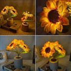 Sunflower Style LED Accent Lamp - Warm Decorative Light - Triple-head