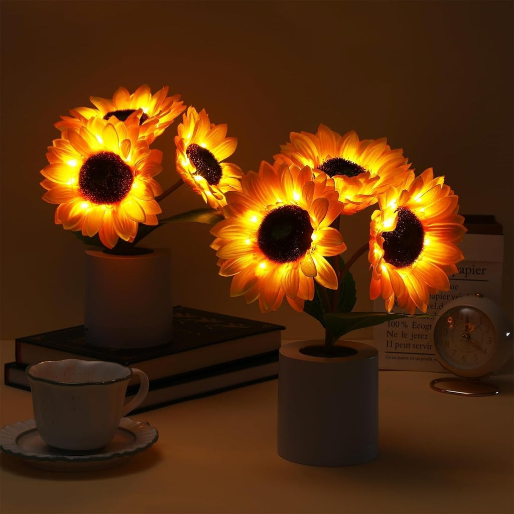 Sunflower Style LED Accent Lamp - Warm Decorative Light - Single-head