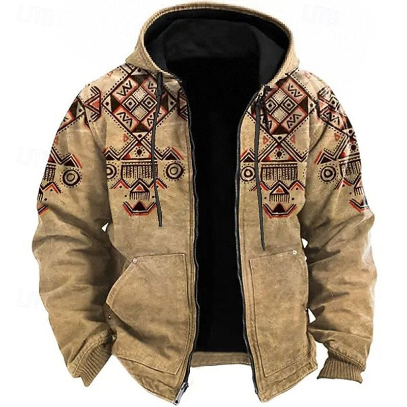 Sven | Men's Hooded Vest with Eye-Catching Ethnic Print
