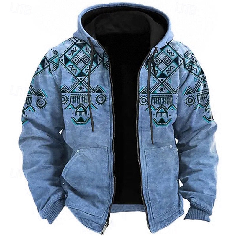 Sven | Men's Hooded Vest with Eye-Catching Ethnic Print
