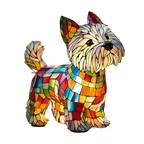 Stained Glass Dog Table Lamp - Mosaic LED Night Light - B