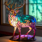 Tiffany-Style Stained Glass Animal Table Lamp - Mosaic Design - Turtle / 17 cm