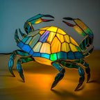 Tiffany-Style Stained Glass Animal Table Lamp - Mosaic Design - Sheep / 17 cm