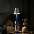 Cordless Bottle Table Lamp - Rechargeable LED Metal Design