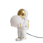 Astronaut Table Lamp - Mid-Century Touch Light, Set of 2 - Monochrome Warm Light / Brown Planet Plug