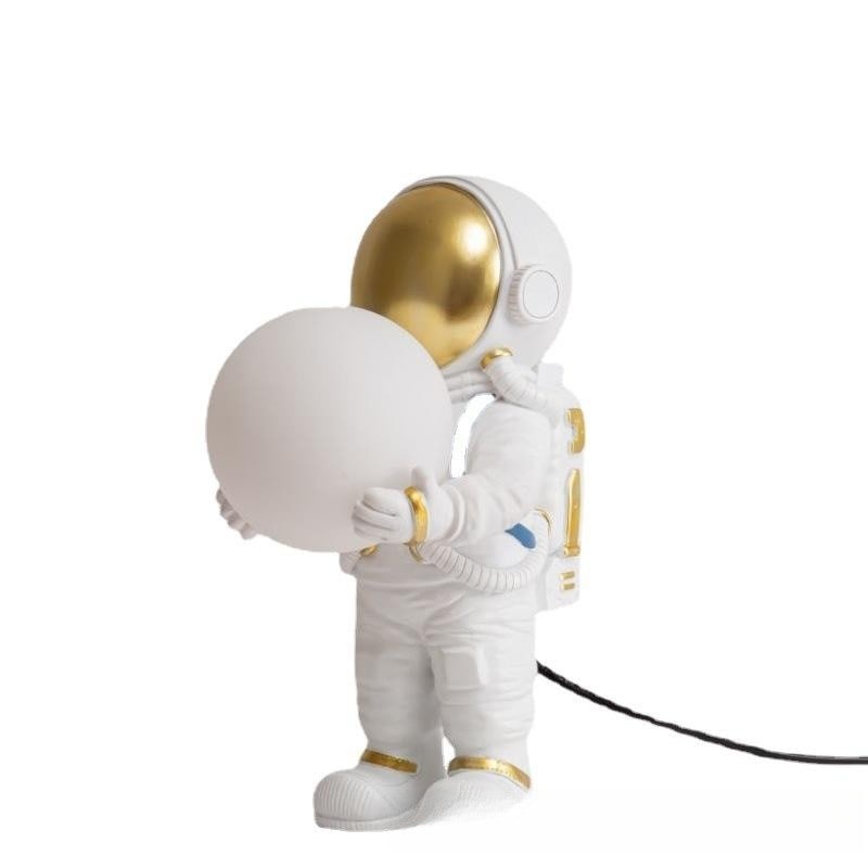 Astronaut Table Lamp - Mid-Century Touch Light, Set of 2 - Monochrome Warm Light / Brown Planet Plug