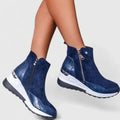 Women's Wedge Ankle Boots with Croc Embossed Detail