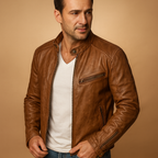 Water-Resistant Zip-Up Motorcycle Jacket