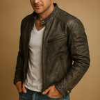 Water-Resistant Zip-Up Motorcycle Jacket