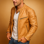 Water-Resistant Zip-Up Motorcycle Jacket