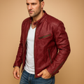 Water-Resistant Zip-Up Motorcycle Jacket