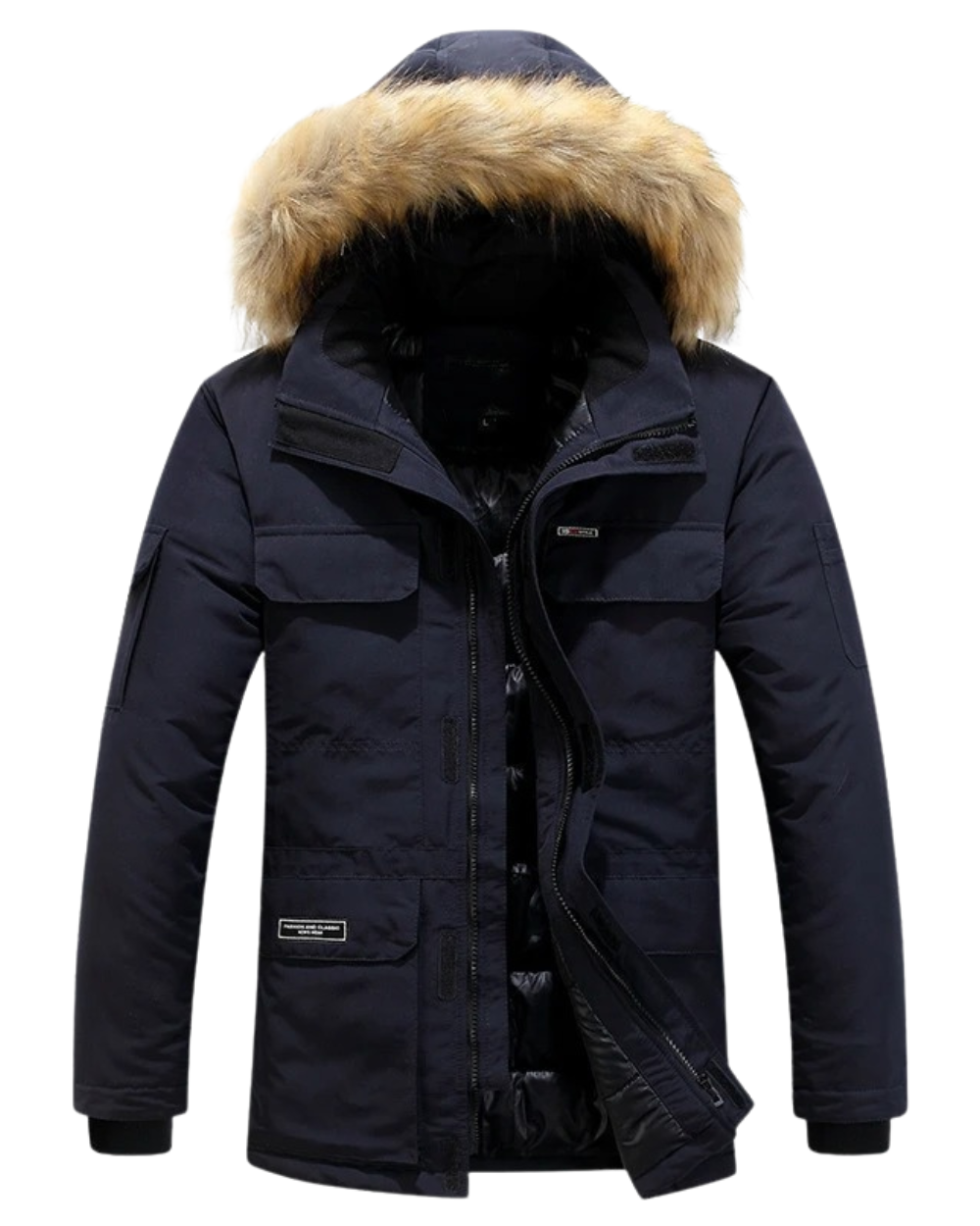 Willem | Men's Warm Fleece-Lined Winter Jacket with Luxurious Fur Collar