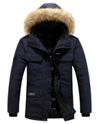 Willem | Men's Warm Fleece-Lined Winter Jacket with Luxurious Fur Collar