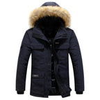 Willem | Men's Warm Fleece-Lined Winter Jacket with Luxurious Fur Collar
