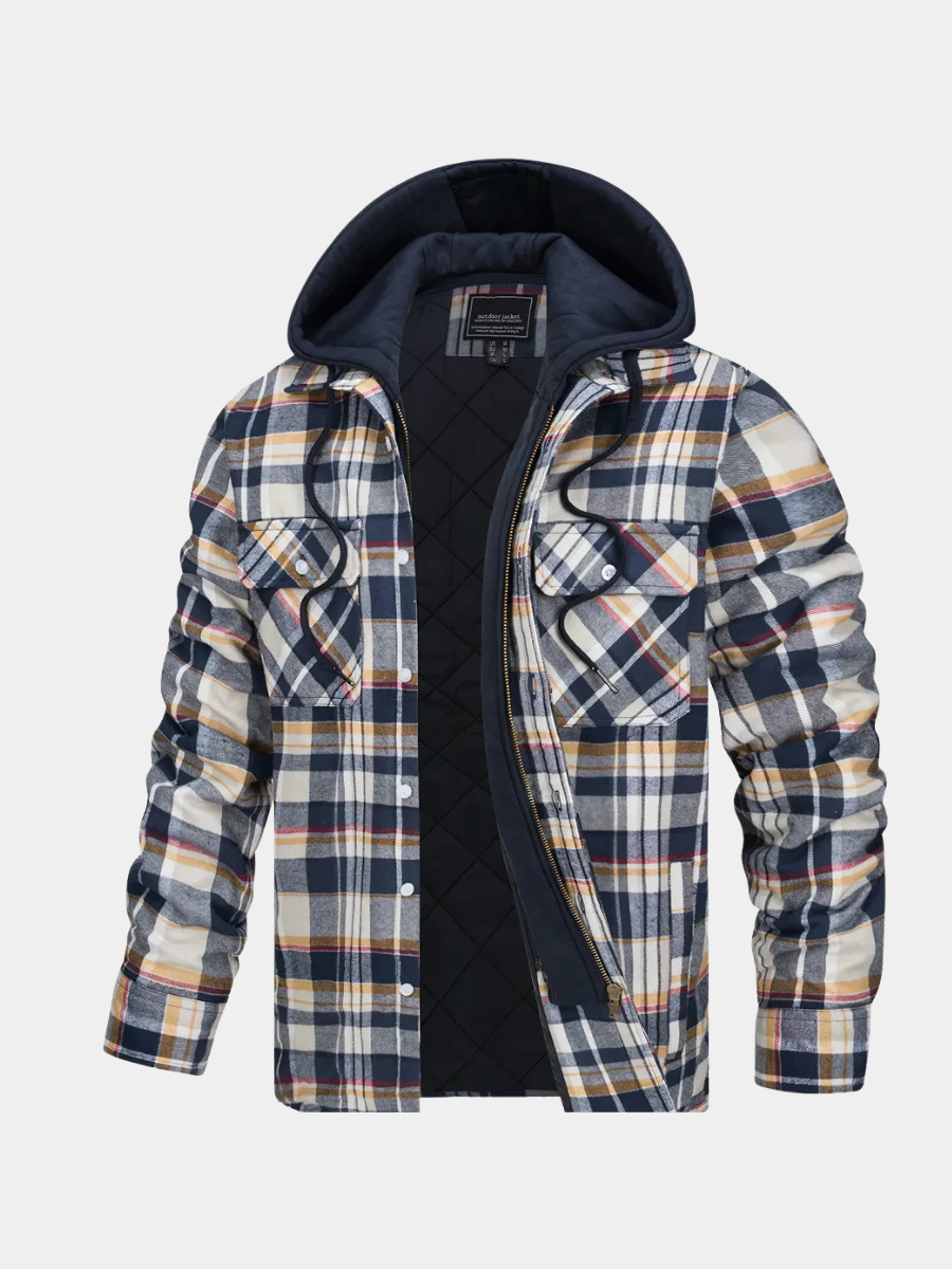 Men’s Checked Lined Hooded Winter Jacket – Warm, Stylish & Comfortable Outerwear