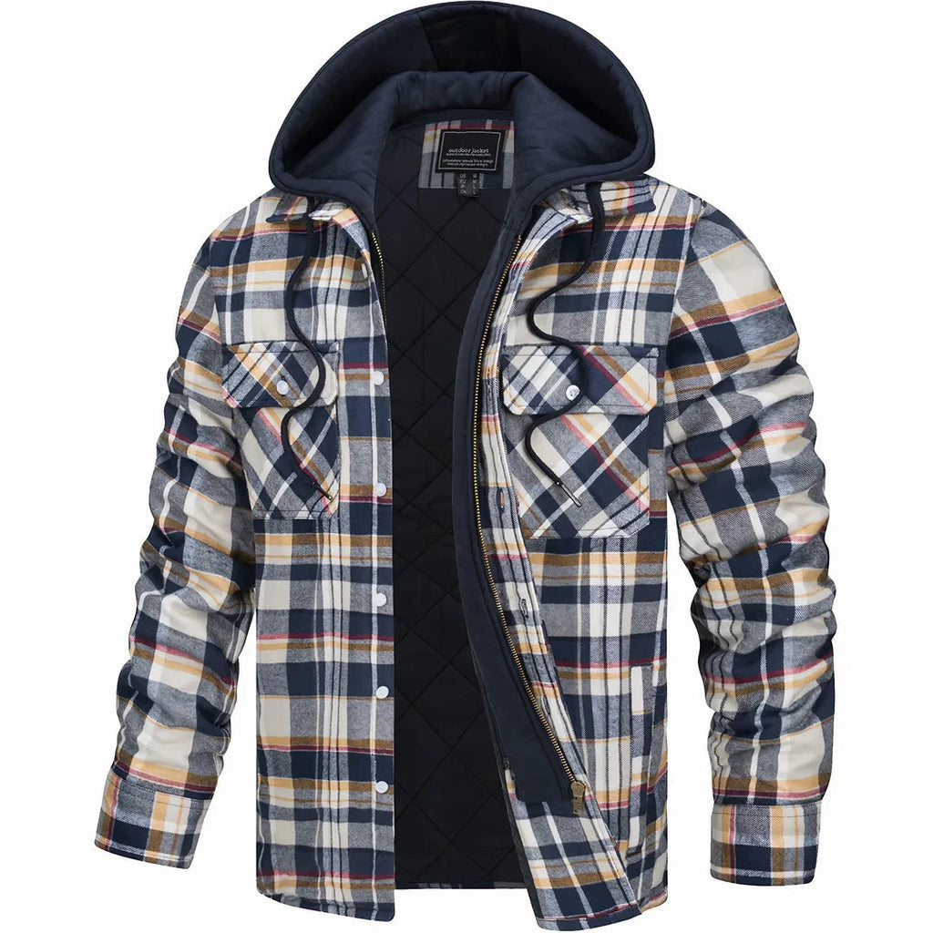 Men’s Checked Lined Hooded Winter Jacket – Warm, Stylish & Comfortable Outerwear