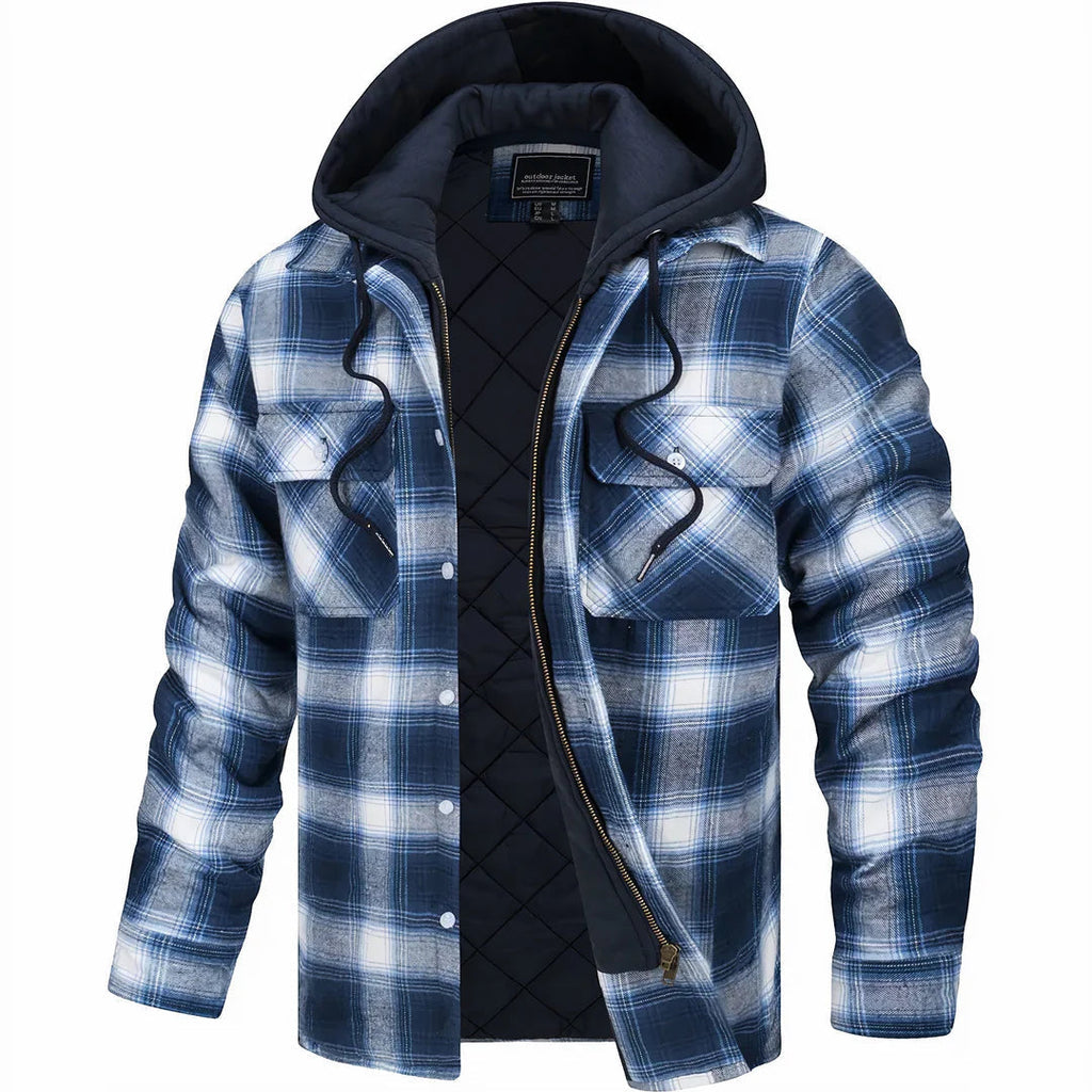 Men’s Checked Lined Hooded Winter Jacket – Warm, Stylish & Comfortable Outerwear