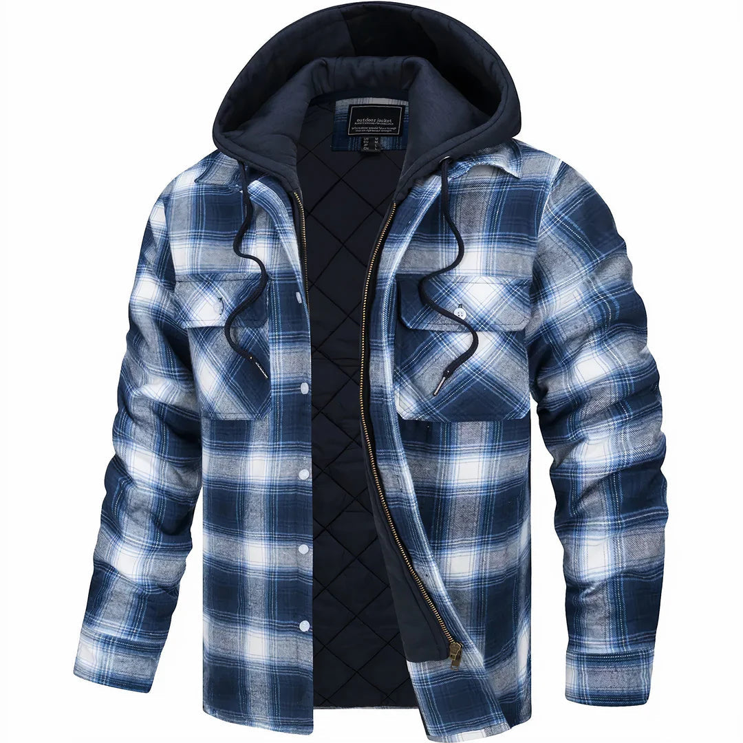 Men’s Checked Lined Hooded Winter Jacket – Warm, Stylish & Comfortable Outerwear