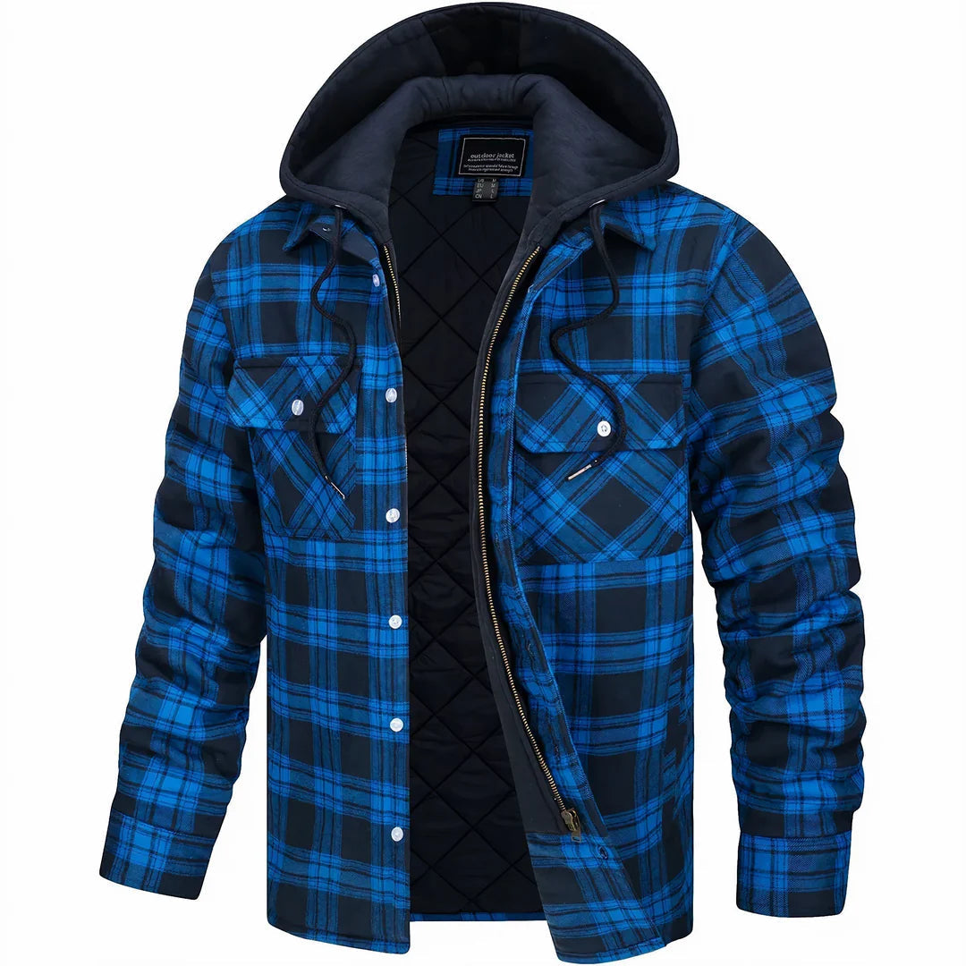 Men’s Checked Lined Hooded Winter Jacket – Warm, Stylish & Comfortable Outerwear