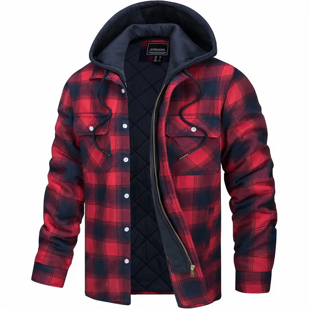 Men’s Checked Lined Hooded Winter Jacket – Warm, Stylish & Comfortable Outerwear