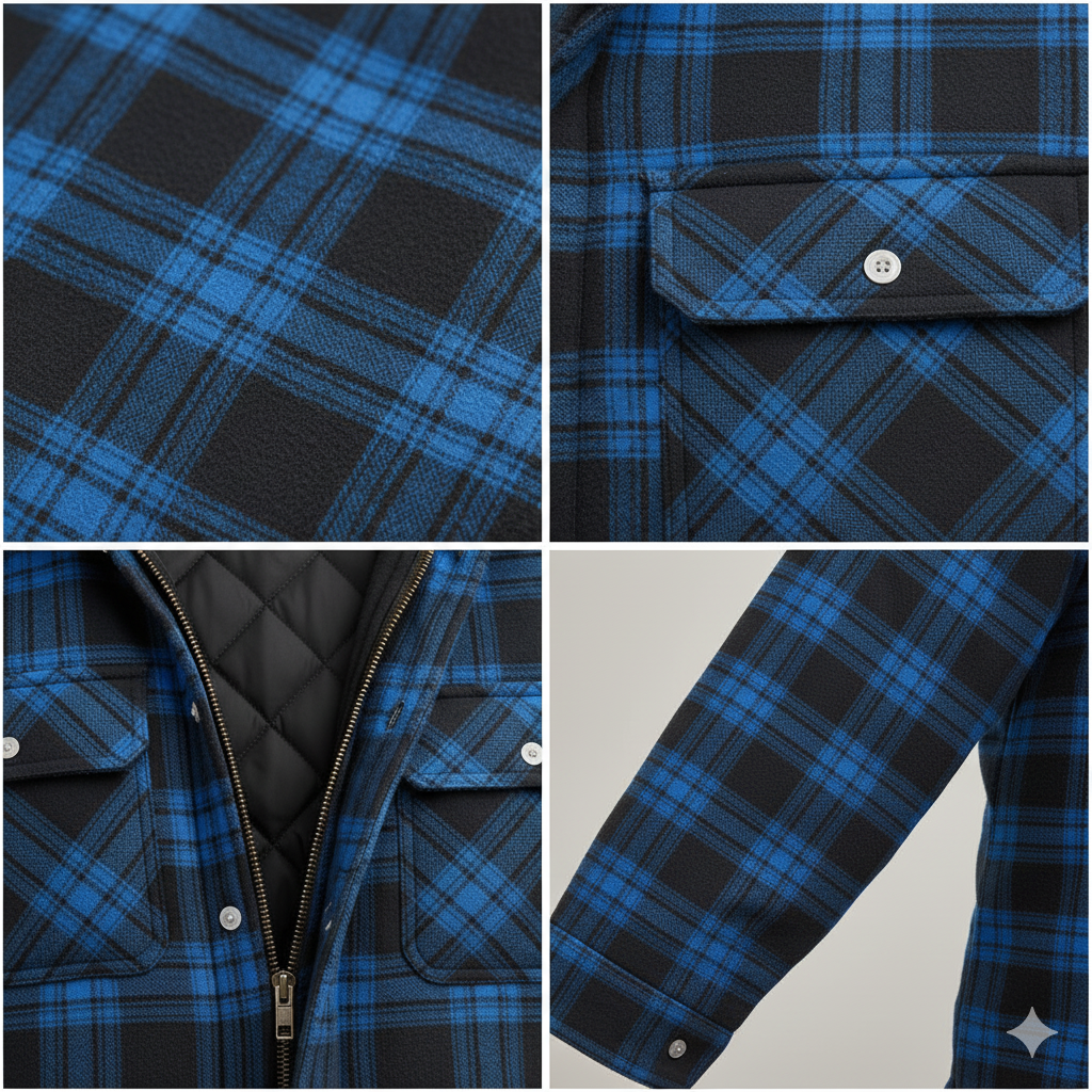 Men’s Checked Lined Hooded Winter Jacket – Warm, Stylish & Comfortable Outerwear