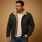 Warm Winter Bomber Jacket with Stylish Ribbed Trims