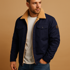 Warm Winter Bomber Jacket with Stylish Ribbed Trims