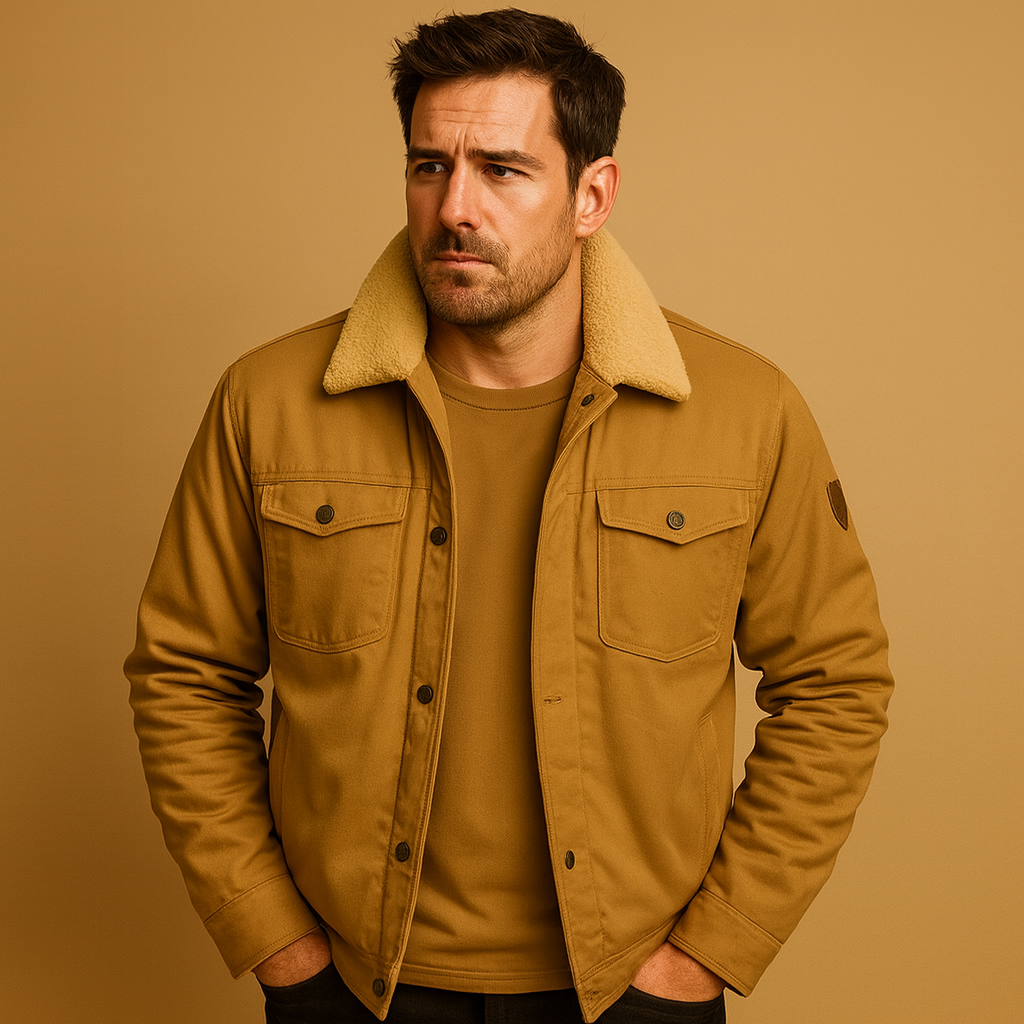 Warm Winter Bomber Jacket with Stylish Ribbed Trims