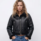 Women's Double-Sided Shearling Cropped