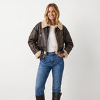 Women's Double-Sided Shearling Cropped