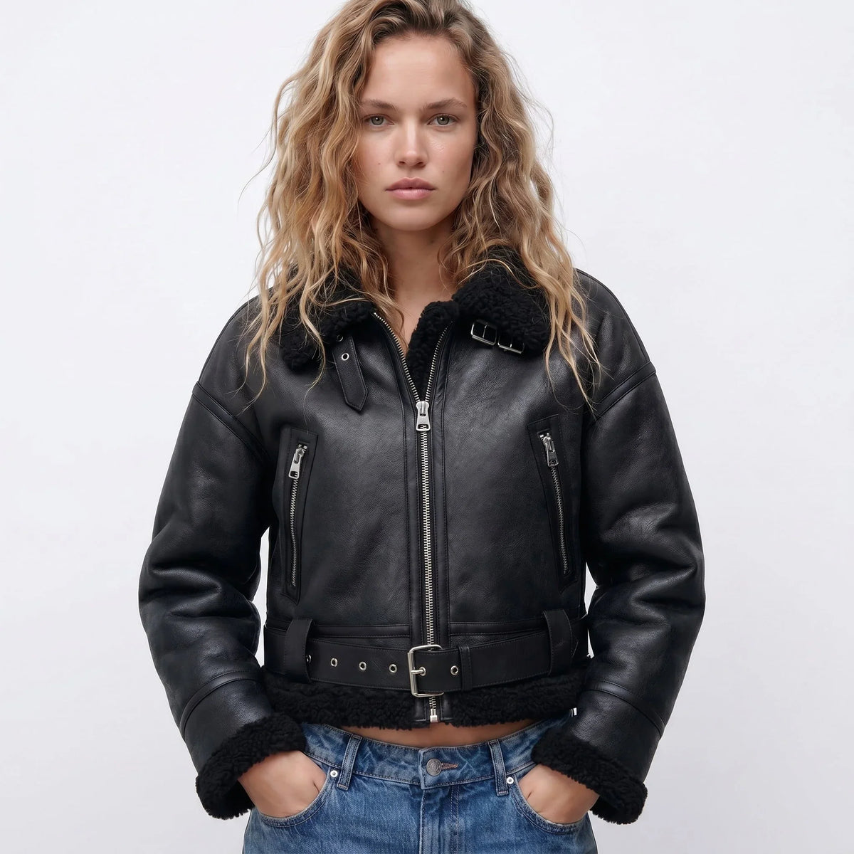 Women's Double-Sided Shearling Lined