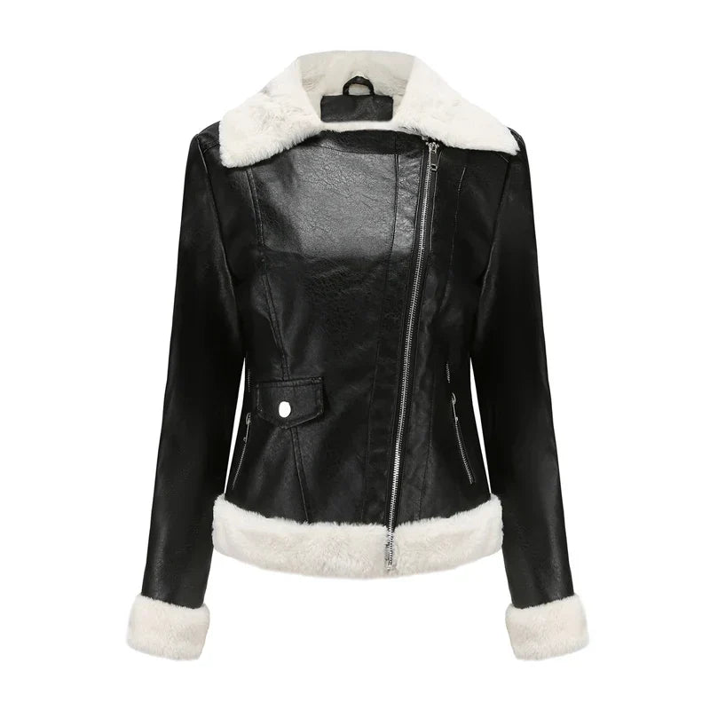 Women's Leather Shearling Lined Zipper