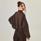 Women's Oversized Faux Suede Zip Front