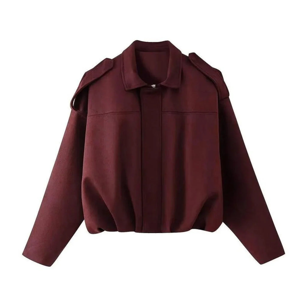 Women's Oversized Faux Suede Zip Front