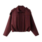 Women's Oversized Faux Suede Zip Front