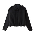 Women's Oversized Faux Suede Zip Front