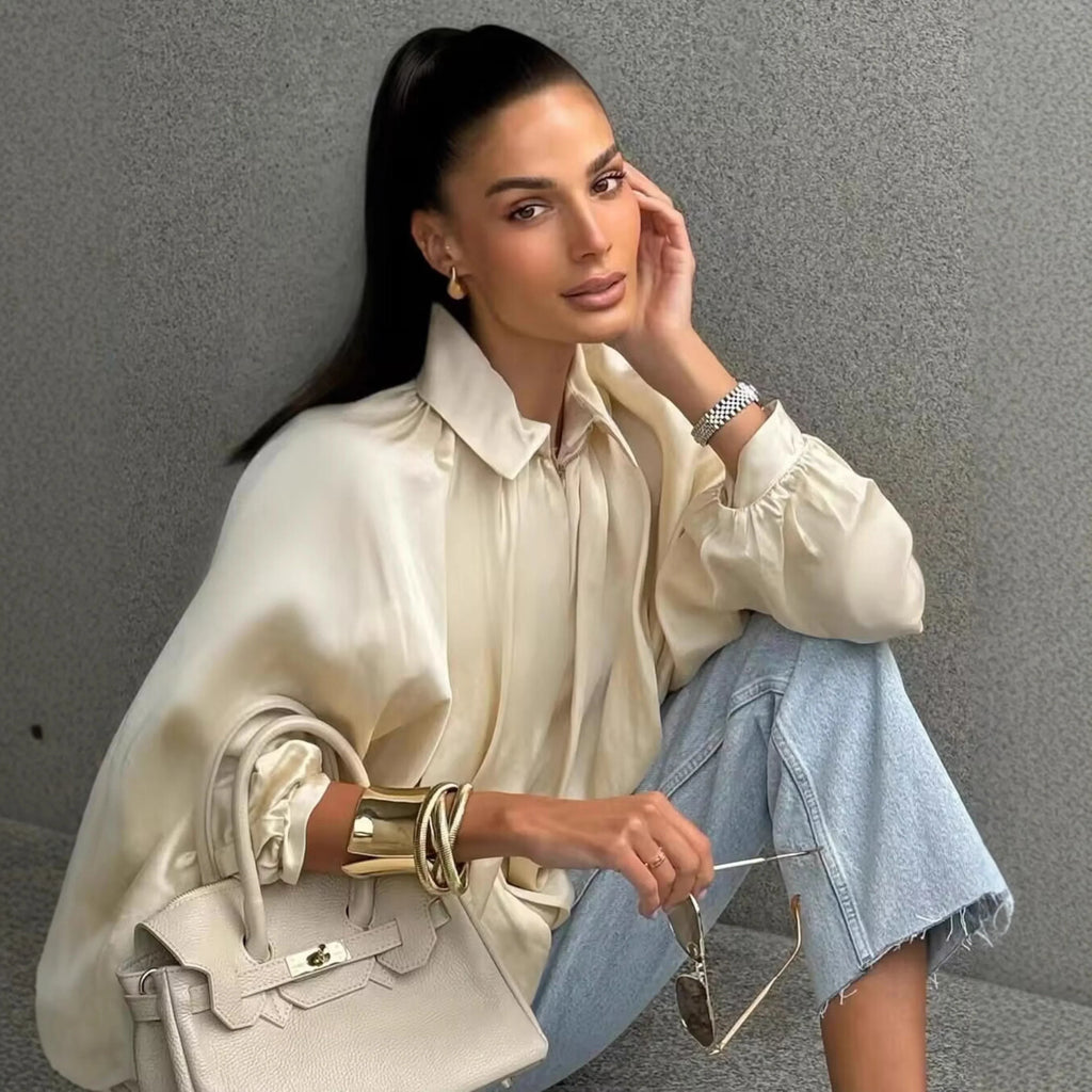 Women's Oversized Puffed Batwing Sleeve