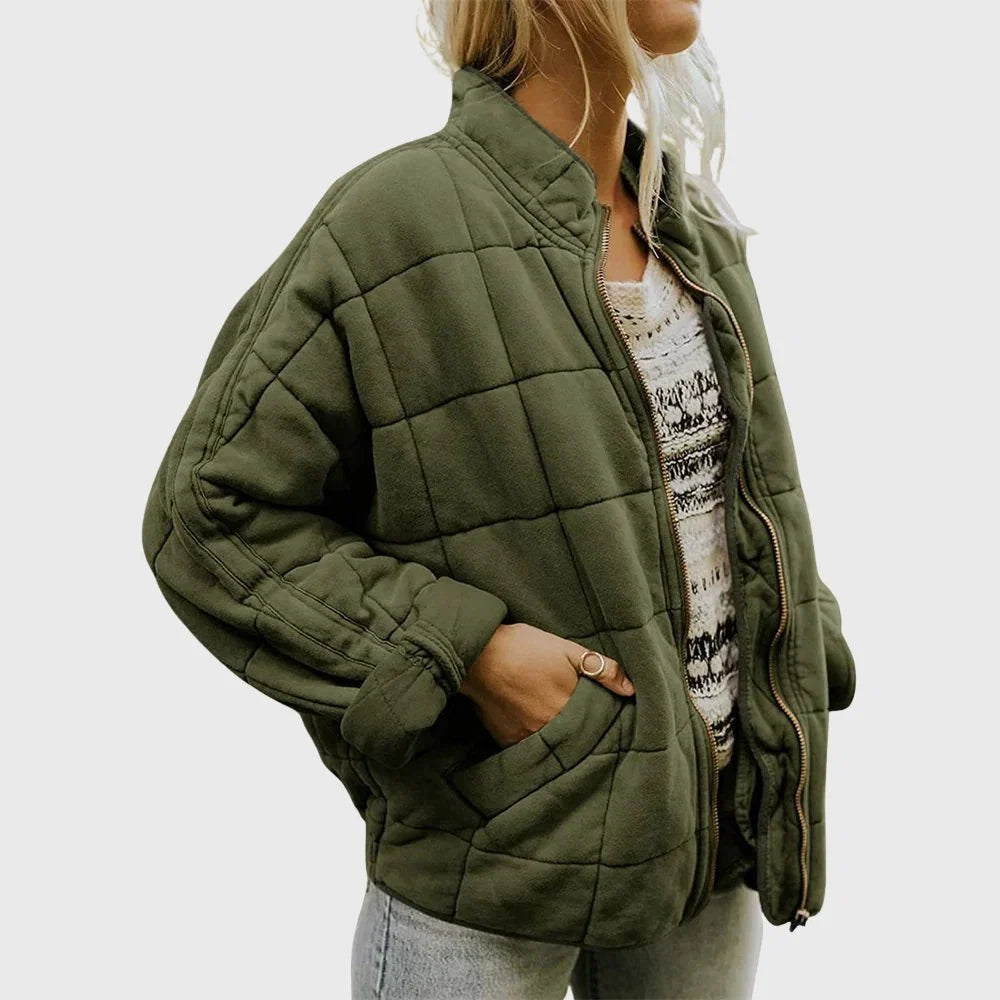 Women's Oversized Quilted Zip-Up