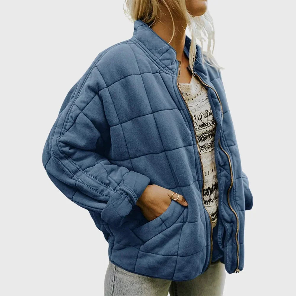 Women's Oversized Quilted Zip-Up