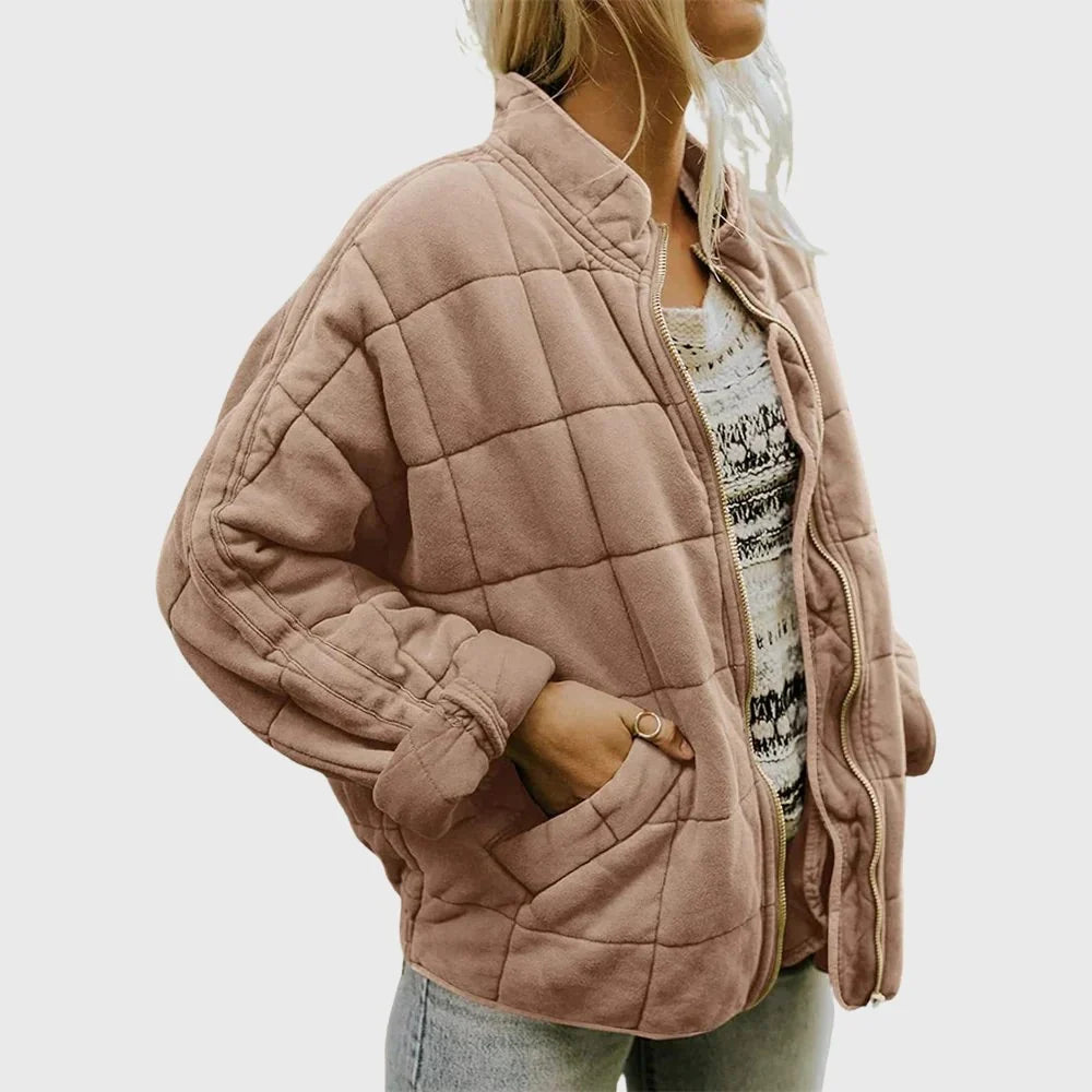 Women's Oversized Quilted Zip-Up