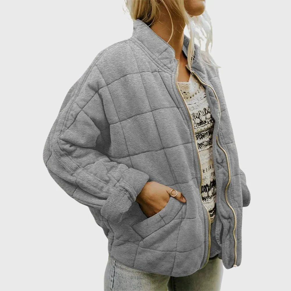 Women's Oversized Quilted Zip-Up