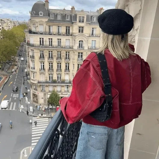 Women's Starter Jacket Contrast Stitch Oversized