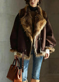 Women's Faux Fur Collar Buckle Detail