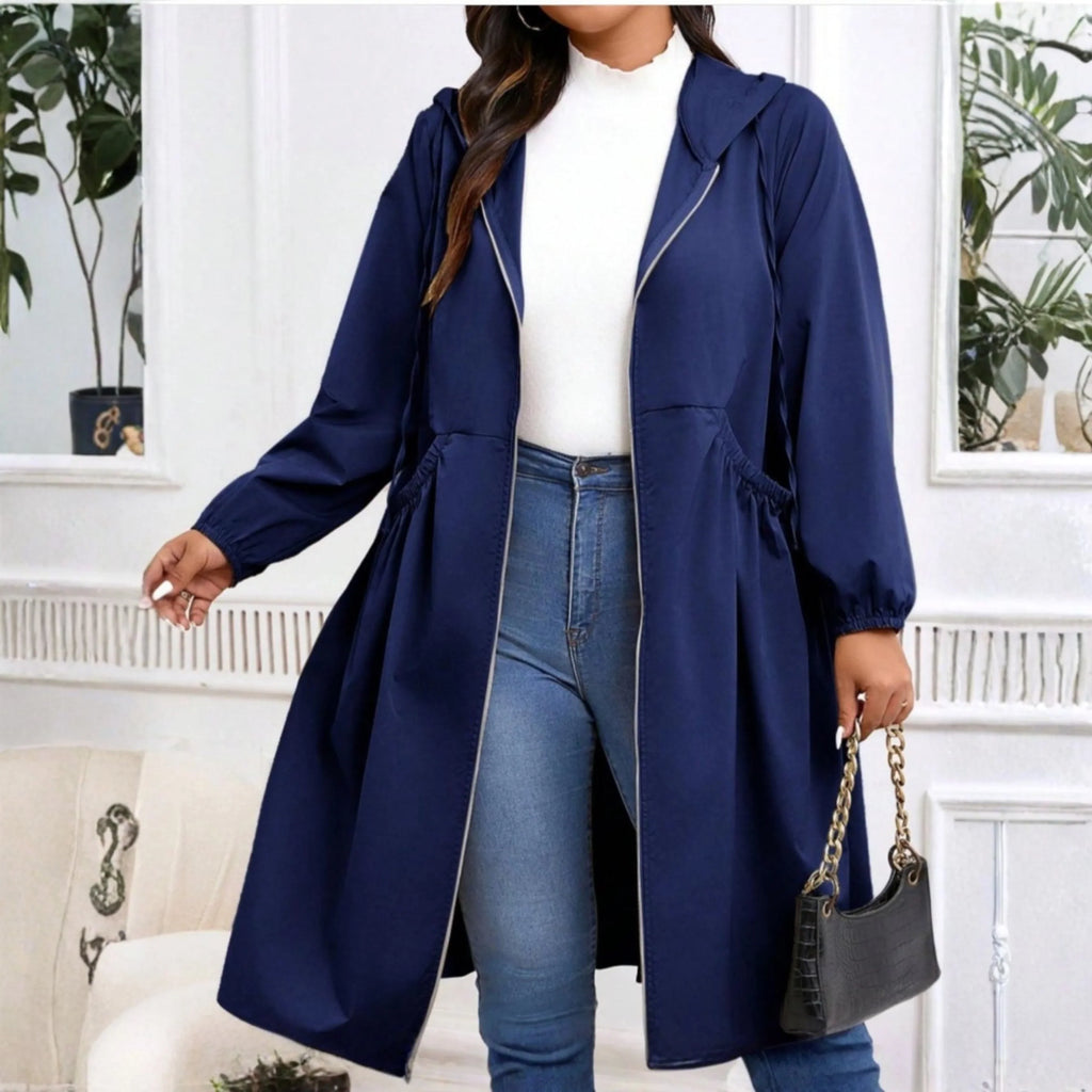 Women's Plus Size Zip-Up Hooded