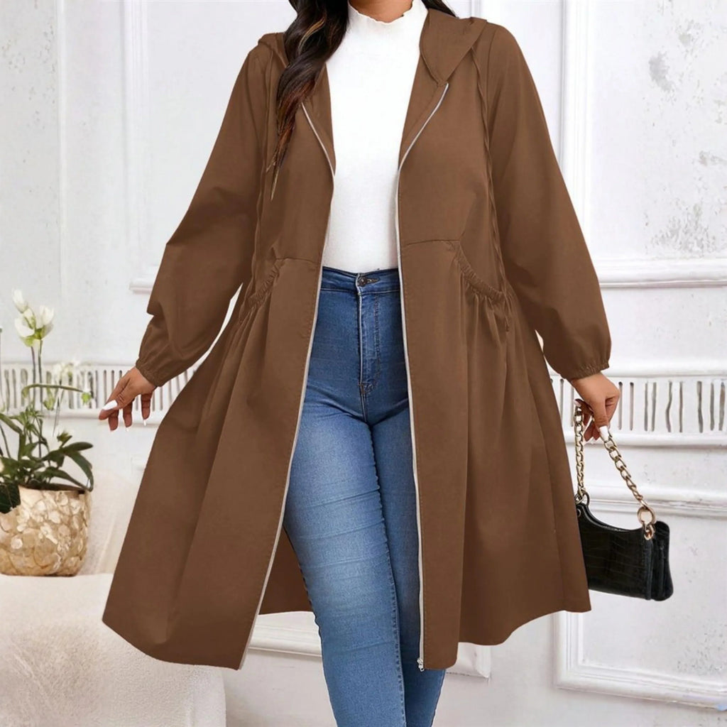 Women's Plus Size Zip-Up Hooded
