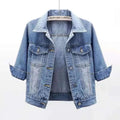 Women's Cropped Button Front Long Sleeve