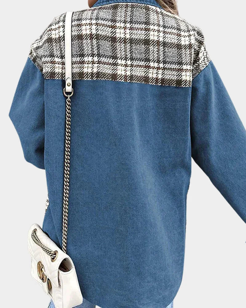 Women's Plaid Contrast Long Sleeve