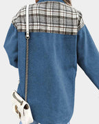 Women's Plaid Contrast Long Sleeve