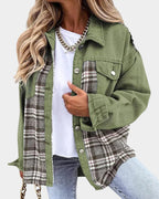 Women's Plaid Contrast Long Sleeve