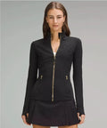 Women's High Neck Zip Up Pockets